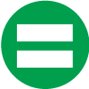 Icon of an equals sign inside of a green circle