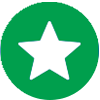 Icon of a star inside of a green circle