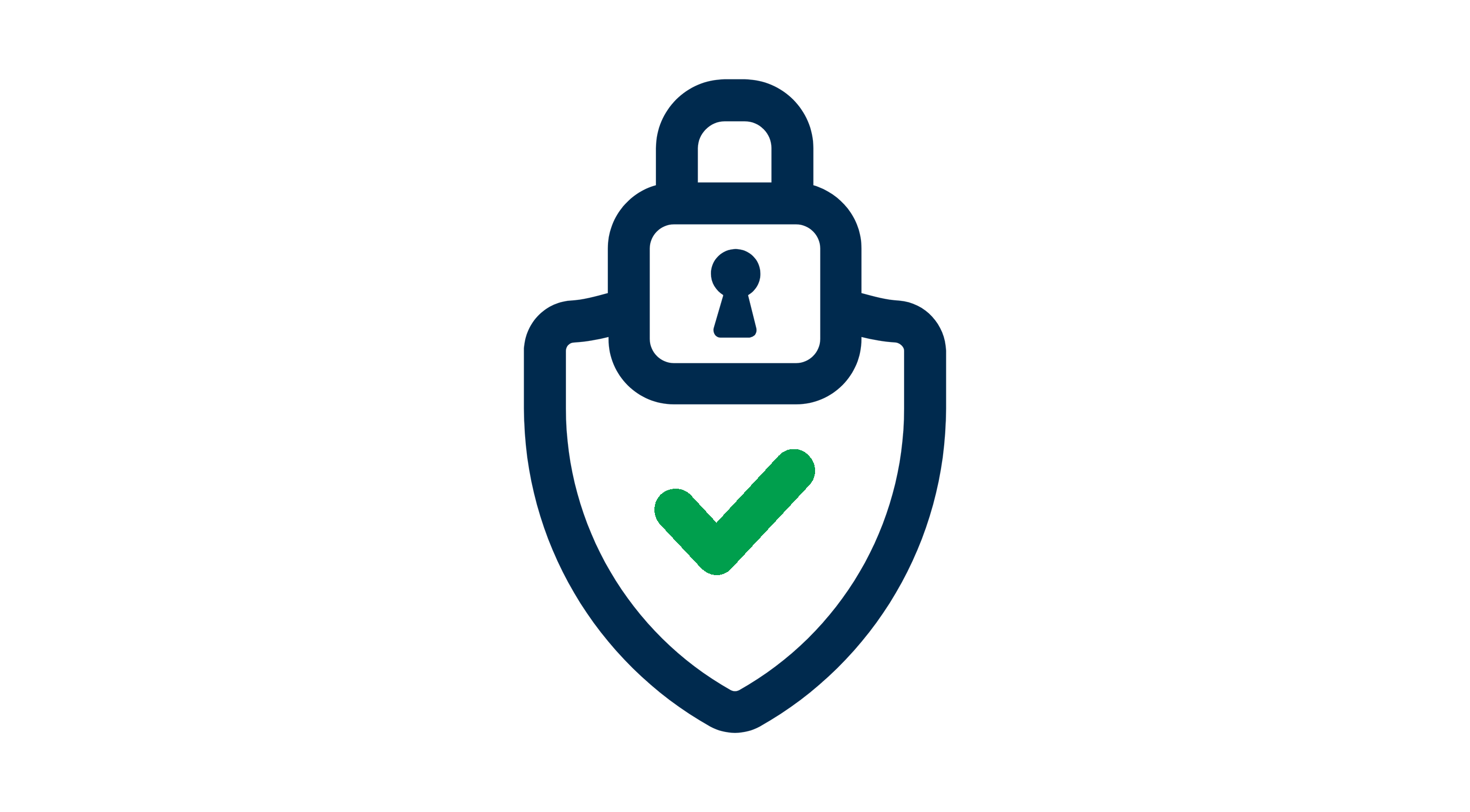Icon of a lock with a green checkmark